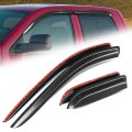 Auto Dynasty 4pcs Carbon Fiber Pattern Window Visors For 2002-2009 Dodge Ram 1500 2500 3500 Crew Cab Tape-on Front Rear 