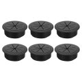 6 Pcs Desk Grommet 2 36 Inch 60mm Cable Hole Cover Wire Insert For Home Office Table Cabinet Cord Organizer Black 