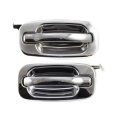 Rear Exterior Door Handle Pair For Cadillac Escalade Ext 2002 2003 2004 2005 2006 2007 Classic Chrome Driver And Passenger Side 
