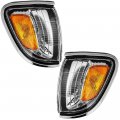 Epic Lighting Amoe Style Replacement Chrome Trim Corner Signal Lights For Toyota 01-04 Tacoma Regular Access Cab Not Full Four 
