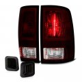 Smoke Red Lens Oe-style Tail Light Full-led Tinted License Plate Lamp Housing For 2009-2018 Dodge Ram 1500 2500 3500 Pickup 