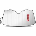Ipick Image For Jeep Logo In Red Universal Fit Enforced Stand-up Auto Windshield Sun Shade At Jumbo Size 59 X 30