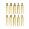 10 Pcs M6 Brass Hex Pcb Standoff Screws Motherboard Spacers Gold Tone 30mm 8mm Female Male Length For Computer Circuit Board 