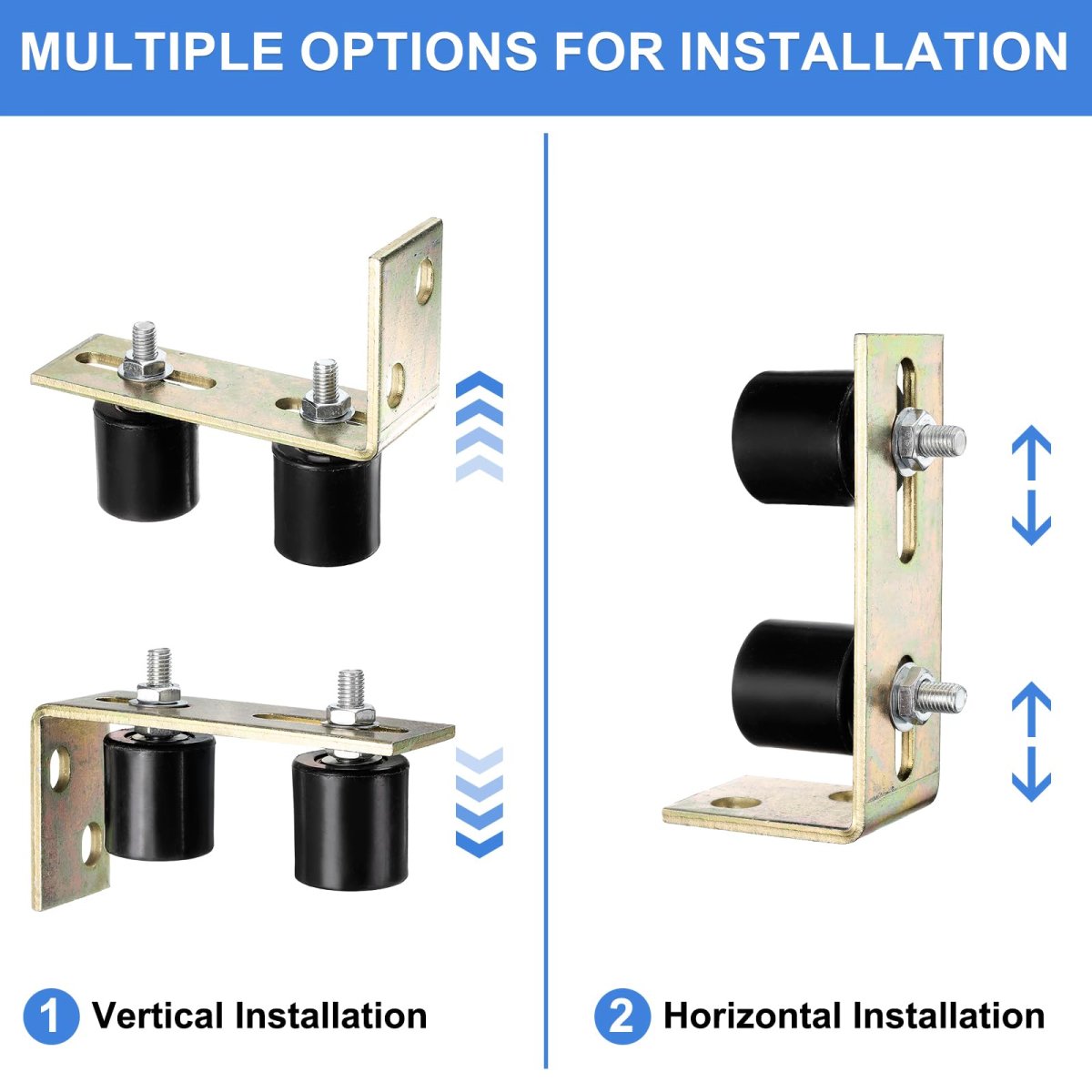 Slide Gate Guide Roller 2 Set With L Rear Post Bracket Universal Nylon Ball Bearing 1 7 In Black