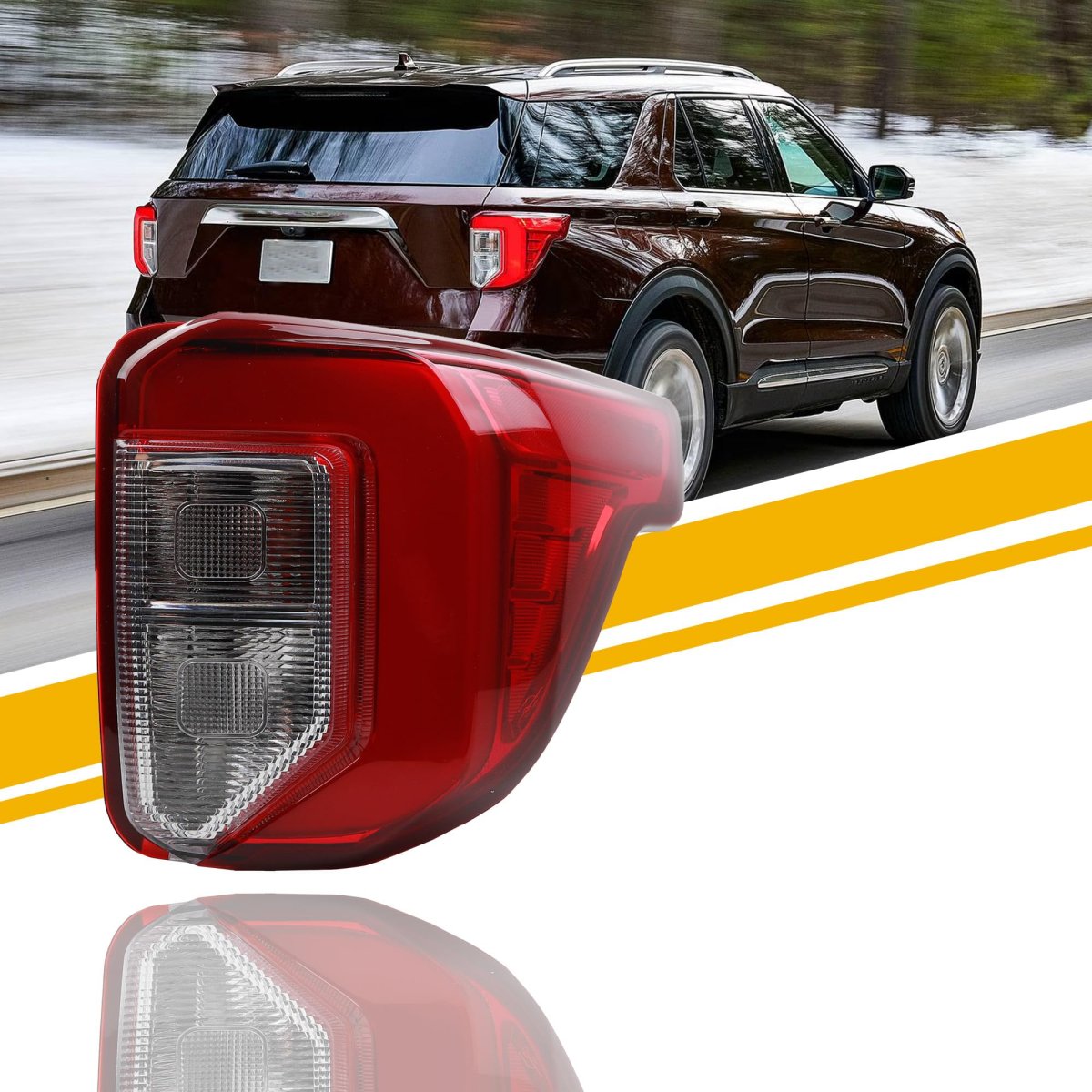 Dasbecan Right Passenger Side Tail Light For 2020-2024 Ford Explorer Halogen Led Rear Replace Lb5z13404f Fo2801275