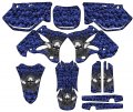 2002-2004 Yz 250 2-stroke Flaming Gearhead Blue Senge Graphics Complete Kit For Yamaha 