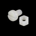 Uxcell 20 Pairs Nylon Screw Nut Assortment M5x10mm Slotted Pan Head Screws M5 Hex Nuts For Machinery Electronics White