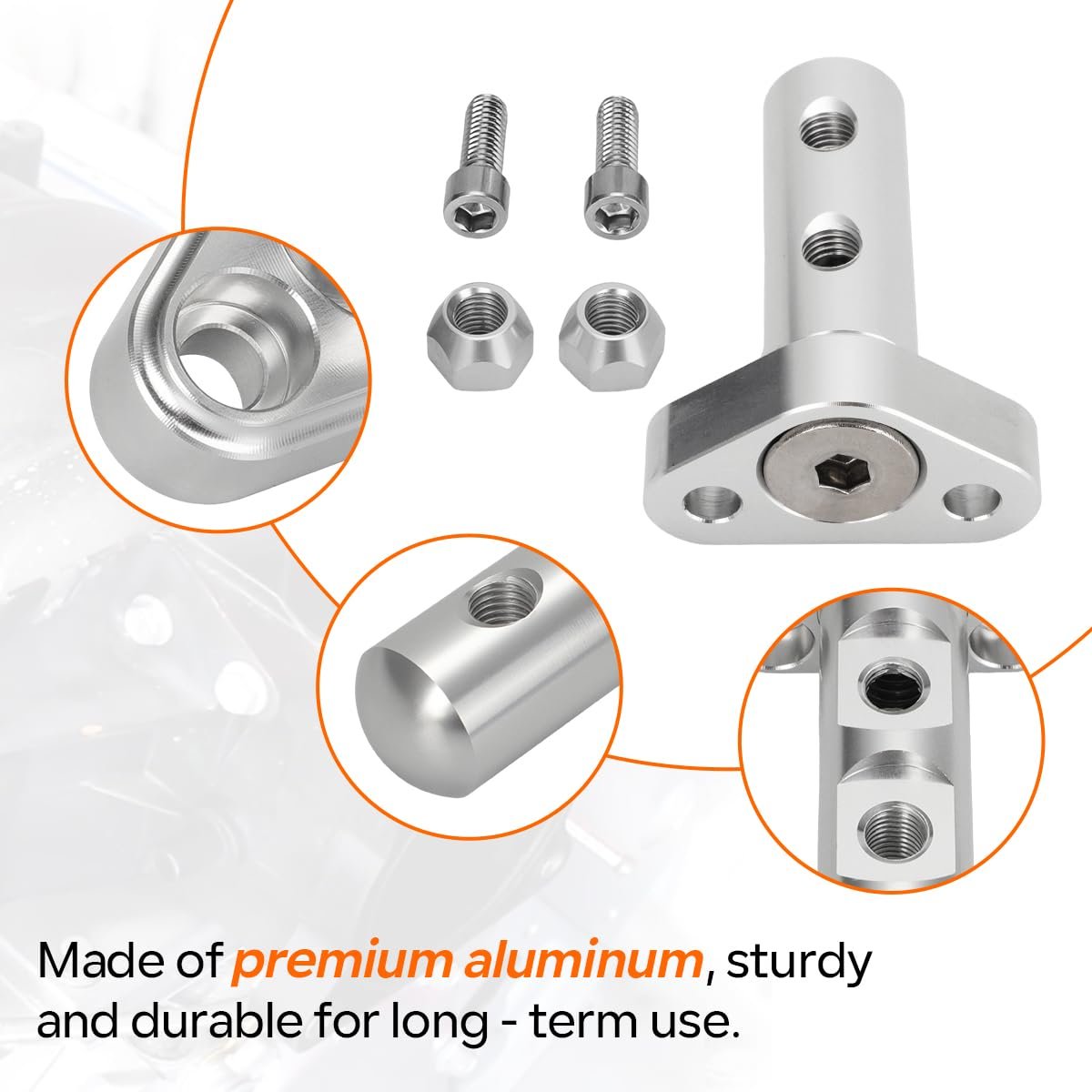 Aluminum Double Stud Throttle Cable Bracket For Gm Body With 3 In Linkage Cam Polished Finish