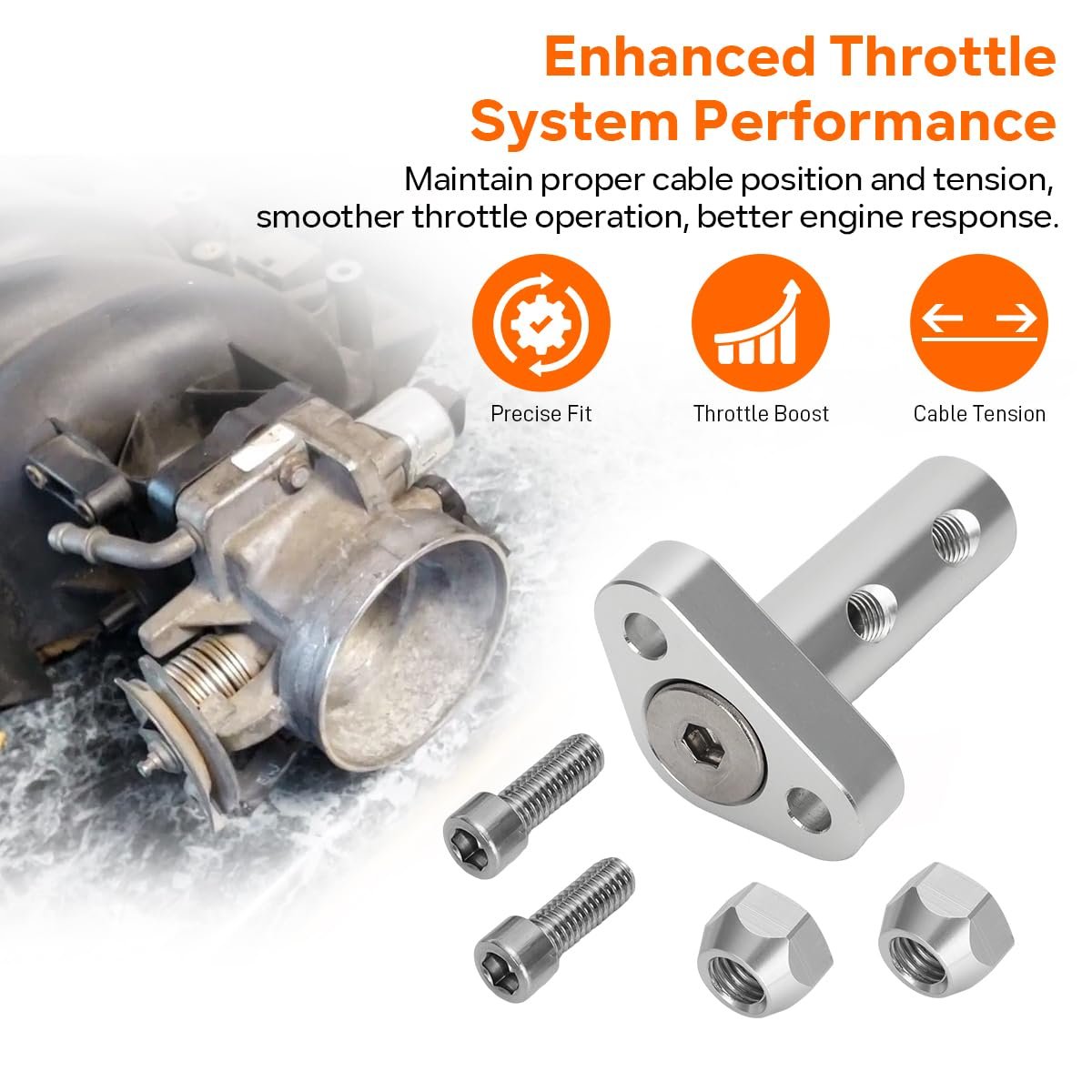 Aluminum Double Stud Throttle Cable Bracket For Gm Body With 3 In Linkage Cam Polished Finish