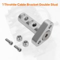 Aluminum Double Stud Throttle Cable Bracket For Gm Body With 3 In Linkage Cam Polished Finish