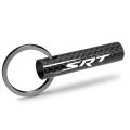 Dodge Jeep Chrysler Srt Logo Black Real Carbon Fiber Custom Designed Tube Style Key Chain
