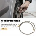 X Autohaux Flexible Stainless Steel 100cm 39 Tire Valve Connect Pipe Air Chuck Inflator Compressor Pump Extension Hose For Car