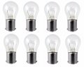 Whatapart Set Of 8 Ba15s Small Indicator Clear Bulb 12v 10w 