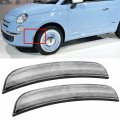 Front Amber Led Side Marker Light Kits For Fiat 500 Sport Easy Pop Lounge 1957 Edition Hatchback 2013-2017 Fiat500 Clear Lens