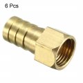 Uxcell Brass Barb Hose Fitting Connector Adapter 12mm Barbed X G1 4 Female Pipe 6pcs