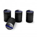 Thin Blue Line American Flag Tire Rim Wheel Aluminum Valve Stem Caps