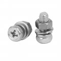Uxcell M5 X 12mm 304 Stainless Steel Phillips Hex Head Bolts Nuts W Washers 10 Sets