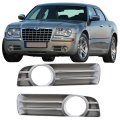 Front Left And Right Side Pair Fog Light Cover Bezels Chrome Replacement For 300 Limited Touring 2005-2010 