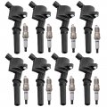 Oyeauto Ignition Coil Pack Iridium Spark Plug Dg508 Set Of 8 For Ford Lincoln Mercury F150 F250 F350 E150 E250 Expedition 