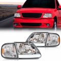 Led Drl Headlights For Ford Expedition 1997-2002 Fit F150 1998-2003 F250 1997-1999 Bumper Headlamp W Corner Lamps Clear Lens