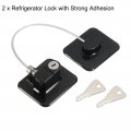 Adhesive Refrigerator Lock Keyed Rectangular Gate Latches For Kitchen Furniture Sliding Closet And Drawer Black Pack Of 2 257mm