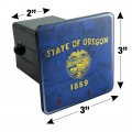 Rustic Oregon State Flag Distressed Usa Tow Trailer Hitch Cover Plug Insert
