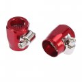 X Autohaux 4pcs An6 Hex Red Car Hose Finisher Flexible Rubber Pipe Clamp With Screw Band Adapter Fitting For Oil Fuel Water