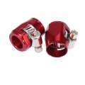 X Autohaux 4pcs An6 Hex Red Car Hose Finisher Flexible Rubber Pipe Clamp With Screw Band Adapter Fitting For Oil Fuel Water