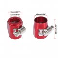 X Autohaux 4pcs An6 Hex Red Car Hose Finisher Flexible Rubber Pipe Clamp With Screw Band Adapter Fitting For Oil Fuel Water