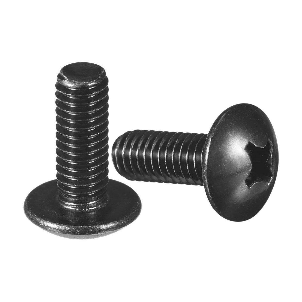 M6-1 X 16mm Truss Head Phillips Machine Screws Full Thread Drive 304 Stainless Steel 18-8 Black Oxide Finish Quantity 20
