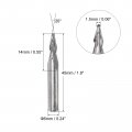 Uxcell Tapered Ball Nose End Mill Uncoated Solid Carbide 2 Flute Spiral Milling Cutter 0 75mm Radius 1 5mm Diameter 6mm Shank