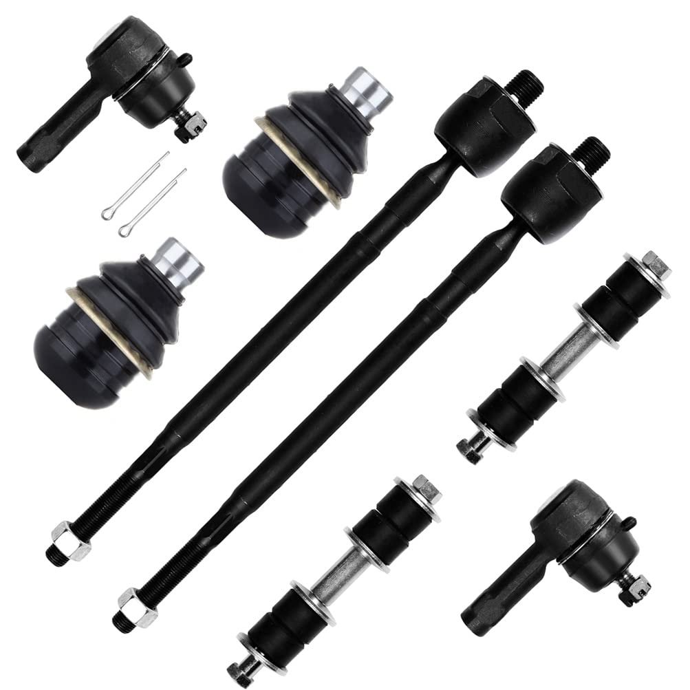 8pc Set Front Suspension Kit Fit 2002-2007 For Mitsubishi Lancer Inner Outer Tie Rod End Lower Ball Joint Sway Bar Link