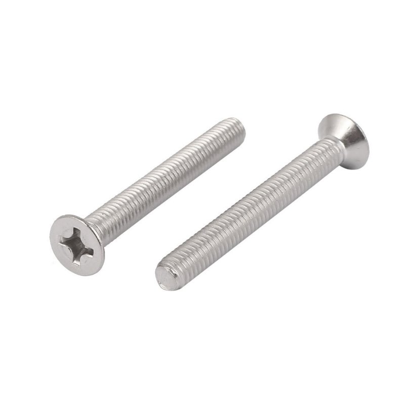 M6x50mm 316 Stainless Steel Countersunk Phillips Machine Screws Fasteners 8 Pcs