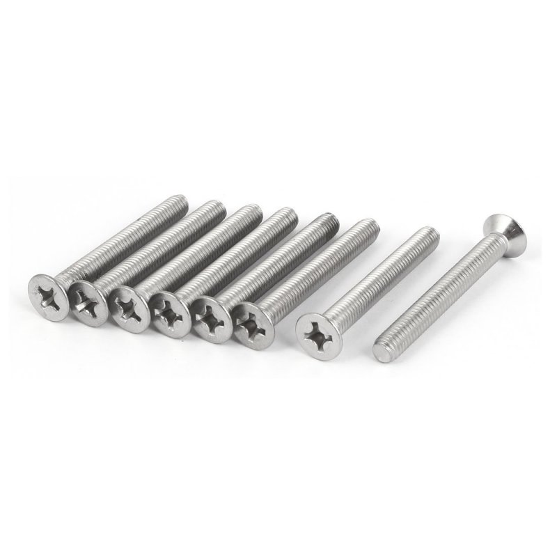 M6x50mm 316 Stainless Steel Countersunk Phillips Machine Screws Fasteners 8 Pcs