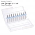 Uxcell Micro Pcb Drill Bit Set 1 8 Shank 0 2mm Solid Tungsten Carbide Cnc Engraving Print Circuit Board Bits Rotary Tool 10pcs