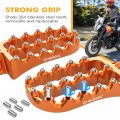 Nicecnc Orange Horizontal Angle Flat Footpegs Rally Style Wide Compatible With Ktm 390 Adventure 2020 2021 2022 2023 6061