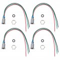 4 Sets Common Anode Round Leds 10mm Prea Wired 2a Color Lights Waterproof Indicator Light 3-6v Red And Green
