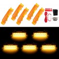 Ocpty 5 X Top Marker Clear Lights Amber Led Lens With A Set Of Switch Assembly Compare 2003 For Volvo Vn Vnl Truck