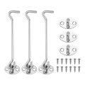 3pcs Hook And Eye Latch 6 1 Stainless Steel Door Lock Gate Rust-resistant Sliding Latches With Screws For Doors Window Fence 