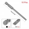 Uxcell 10pcs 1 4 Hex Shank 75mm Length Magnetic Sl4 Slot Head Screwdriver Bits S2 Alloy Steel