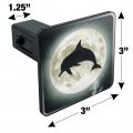 Dolphin Jumping Moon Ocean Night Silhouette Tow Trailer Hitch Cover Plug Insert