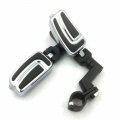 Hongk- Black Chrome Highway Airflow Foot Rest Pegs With 1 2 5 Inch Mounting Bracket Compatible Gl1800 Gl1500 Gl1100 Gl1200