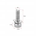 Uxcell M3 X 10mm Stainless Steel Hex Socket Head Cap Screws Bolts Combine With Spring Washer And Plain Washers 10pcs