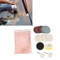 Glass Polishing Kit With Cerium Oxide Powder Felt Wheels Pads Abrasive Discs For Windscreen Windows Scratch Removal 230g Set