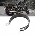 F Fierce Cycle 100mm 3 94 Motorcycle Exhaust Band Joint Clamp Muffler Pipe Stainless Steel Silver Tone