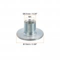 Uxcell M5 T-nuts 24pcs Carbon Steel Tee Nut Round Base Weld Nuts 8mm Height Through Hole Flange Insert Female Thread Plate