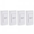 Uxcell Push To Exit Button Release Switch Door Access Control System Pc Panel 86mm X 43mm Dc 12v 3a White 4 Pcs