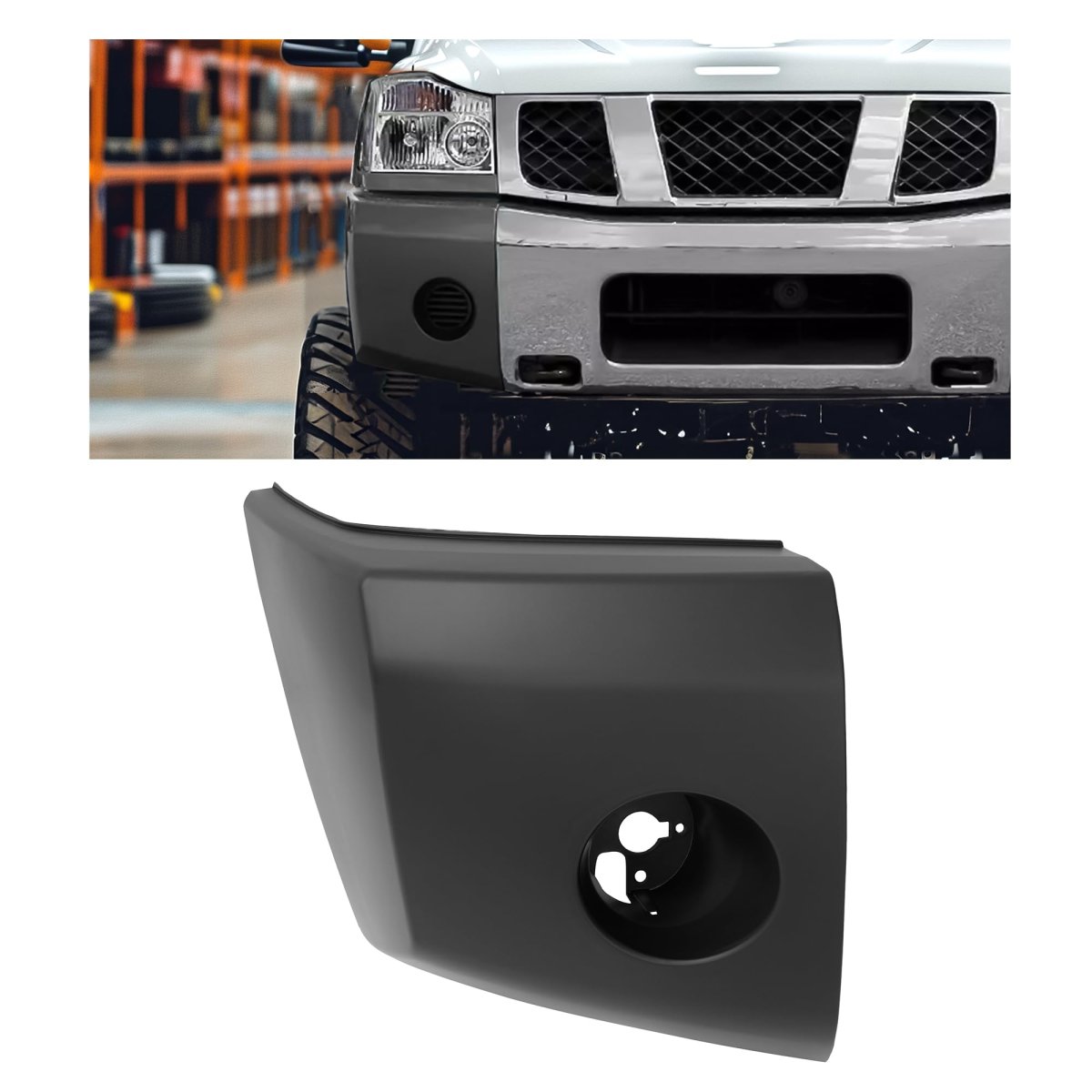 Hecasa Front Bumper End Cap Cover For 2004-2007 Nissan Pathfinder Armada Titan Armada Replacement Ni1005147 620247s220 Corner