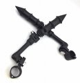 Xkh Group Motorcycle Black Peg Mounting Kit With Bamboo Style Foot For Bike Equipped 1 Inch 25mm Front Engine Guard Frame Tube