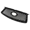 Front Grille Upper Gloss Black With Camera Hole Grill Mesh Replacement For 2019 2020 2021 2022 Qx50